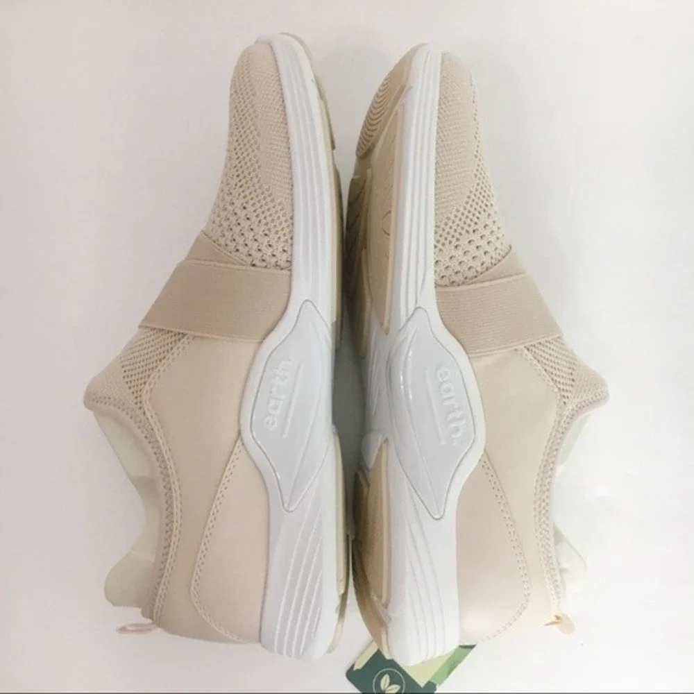 Earth Size 8 Scenic Valiant Vegan Blush Cream Pink Slip On Knit Sneakers Shoes‎